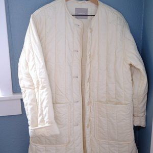 cream everlane quilted puffer